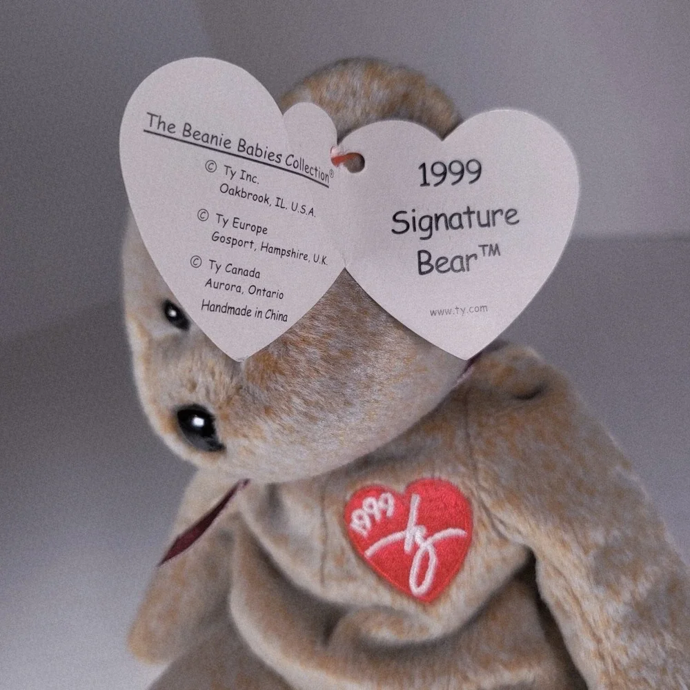 1999 Ty Beanie Baby Signature Bear w/ Tag Errors Retired 5th Gen Tush Tag Mint